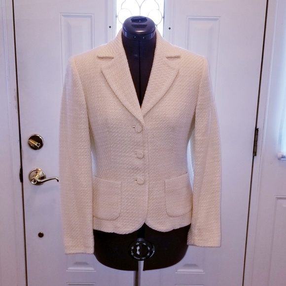 Tommy Hilfiger Jackets & Blazers - Tommy Hilfiger Cream Wool Blend Blazer 4